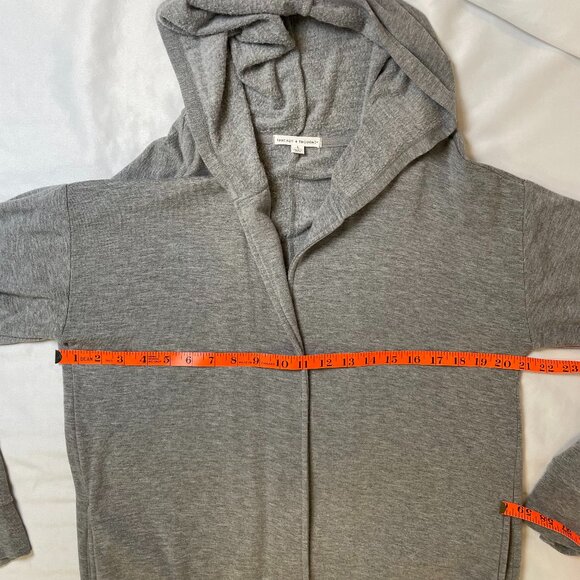 Threads 4 Thought Fleece Cardigan Hooded Open Front Pockets Thumbholes Size L - Picture 4 of 9